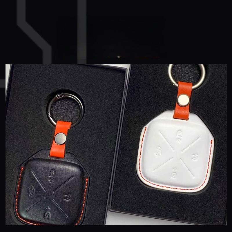 Для Zeekr 001/009/X Чехол для Bluetooth-ключа Кожаный защитный чехол для ключа Geek Декор интерьера Автоаксессуары Инструменты для модификации