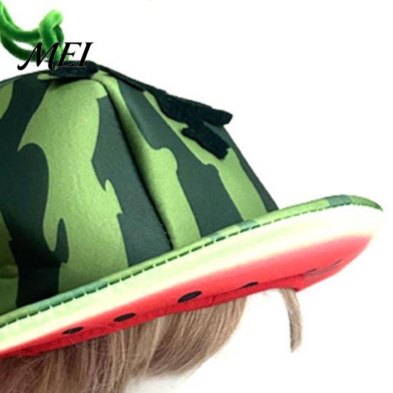 Eye-catching Themed Party Hat Watermelon Hat, Wide Brim Sun Visor for Costume Parties, Joyful Holiday Event Lightweight Elastic Unisex Headwear Summer