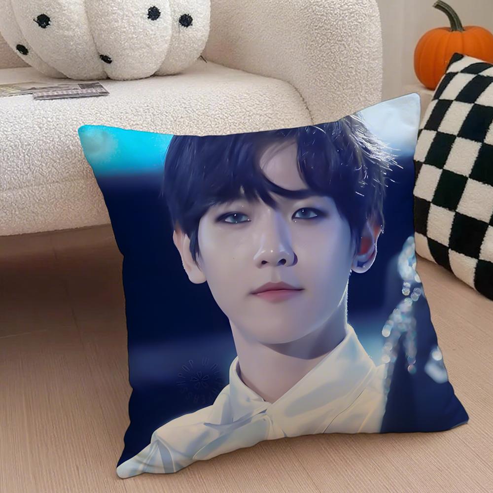 singer charming BBaekhyun Cushion Cover Throw Pillow Cover Hidden Button Durable Polyester Chair Cushion