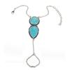 Retro Metal Ethnic Turquoise Finger Bracelets, Accessories