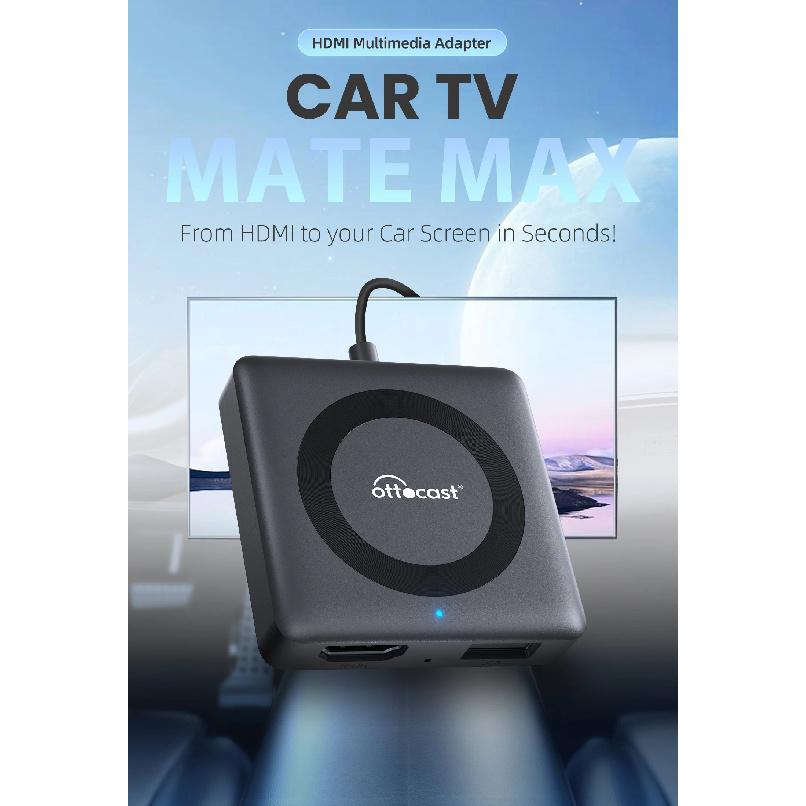 OTTOCAST Car TV Mate C4 Беспроводной адаптер Android Auto CarPlay Поддержка HDMI входа Видеоконвертер для ТВ-стиков Игровых консолей