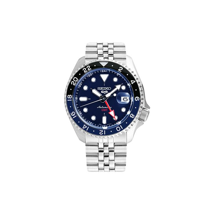 Seiko 5 НОВЫХ СПОРТИВНЫХ Механические Часы с Браслетом из Нержавеющей Стали Мужские Часы Синий Циферблат SSK003K1