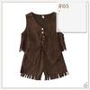 Carnival Girl Costume Set, Fringed Deer Fur Vest, Western Hippie Shorts, Ethnic Performance Wear