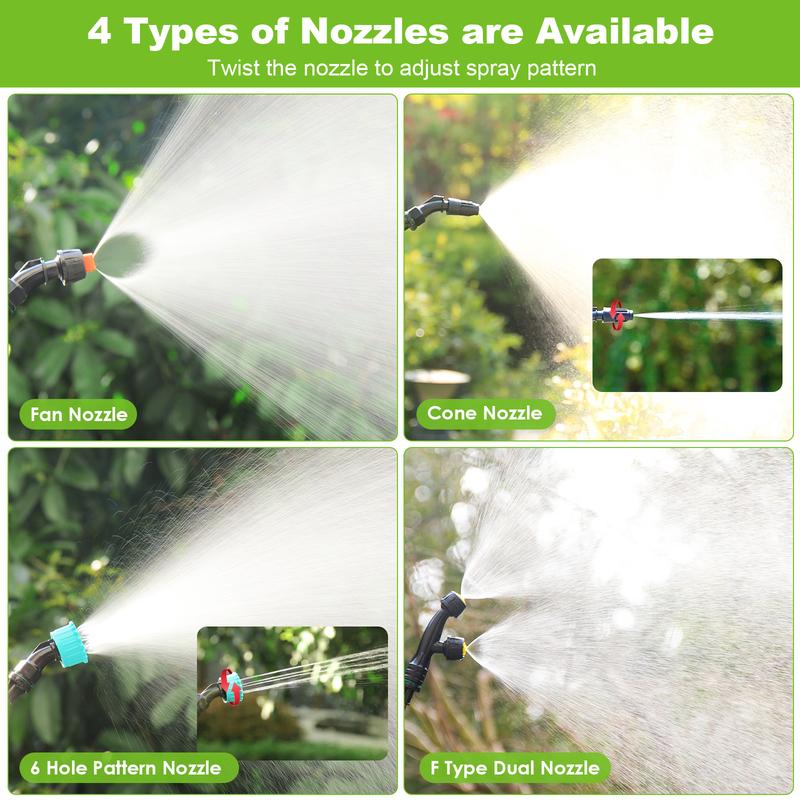 8M 7.4V Battery Powered Sprayer Wand Rechargeable Water Sprayer Wand with 4 Adjustable Nozzles & Filter