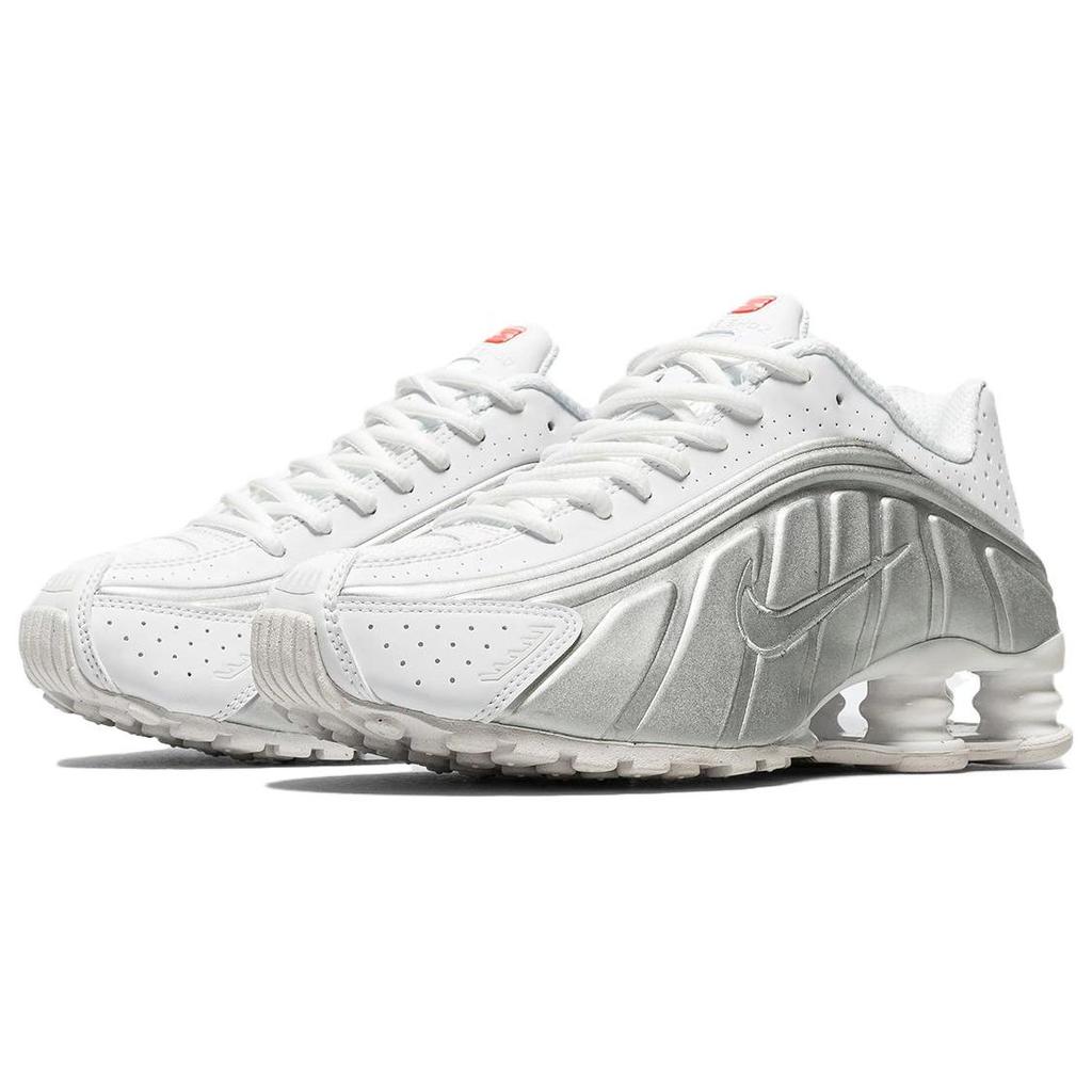 Nike Shox R4 White Metallic женские кроссовки Metallic-Silver Max-Orange AR3565-101