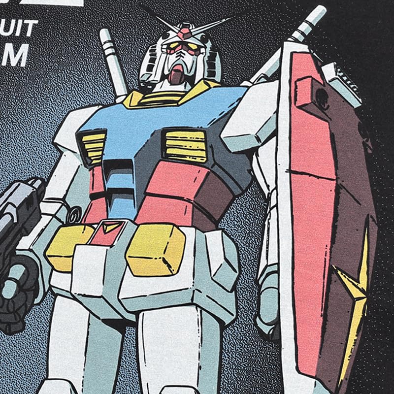 EVERSOUL Mobile Suit Gundam RX-78-2 Gundam Earth Defense Force Mobile Suit Zaku Char T-Shirt, Short Sleeve, Men's, Black, XL Size [Parallel Import]