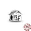 Fit Original Fasion Bracelet Necklace Happy Heart House Padlock Key Dangle Charm Silver 925 Beads For Women Fashion Jewelry