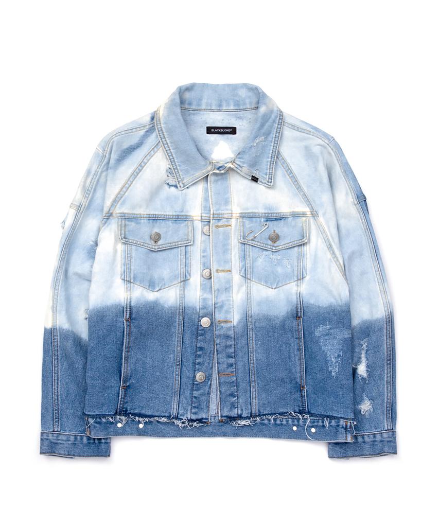 Blackblond Bbdi Utopia Bleached Custom Raglan Denim Jacket (Blue)