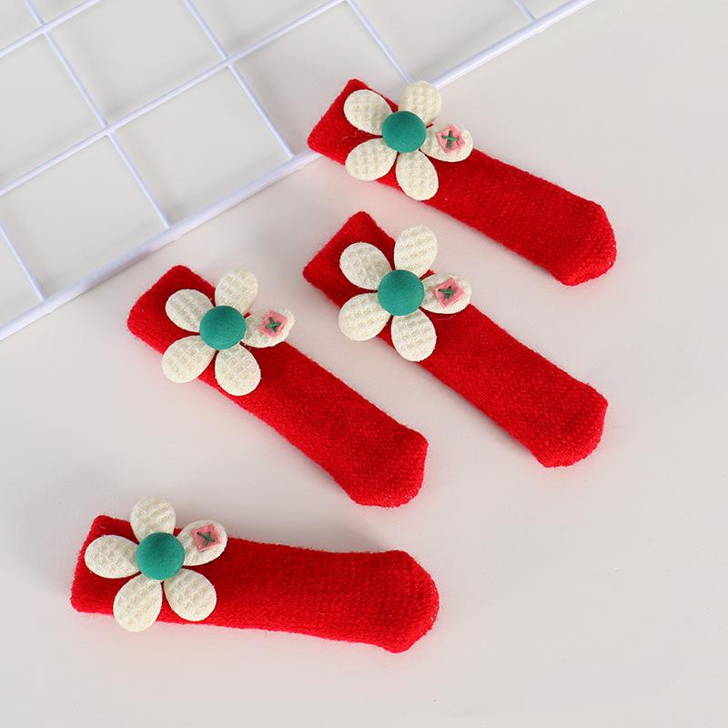 Knitted Chair Leg Floor ProtectorsDouble Layer Thick Cute Furniture Feet Covers for Stool Table Sofa Hardwood Anti Scratch Socks