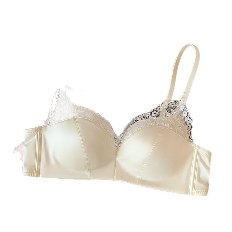 Small breasts gather underwear women's soft and comfortable pure lace bra no steel ring anti-sagging breast bra set