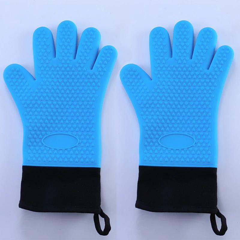 Double Layer Oven Gloves, Heat Resistant Mitts for Cooking Fireplace