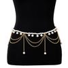 Metallic Color Pattern Waist Chain Heart Solid Electroplated Waist Belt Nightclubs