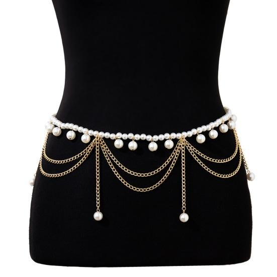 Metallic Color Pattern Waist Chain Heart Solid Electroplated Waist Belt Nightclubs