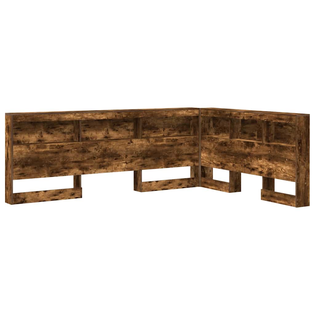 Storage Headboard Smoked Oak 135 cm Engineered Wood