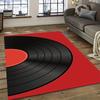 Non-slip vinyl record design polyester carpet for office bedroom living room crystal velvet soft decor rug