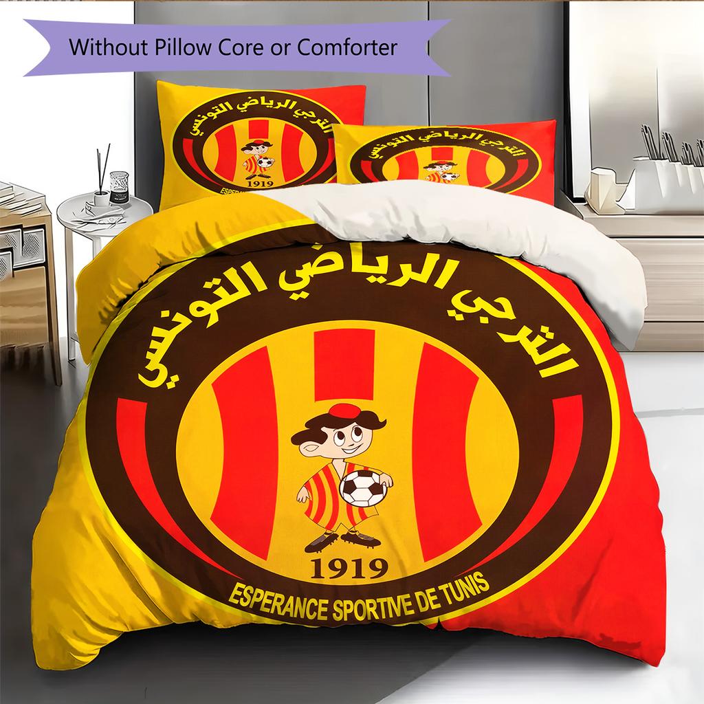 Espérance Sportive de Tunis Pattern Bedding Quilt Set Home Decoration Gift (1 * duvet cover + 2 * pillowcase without core)