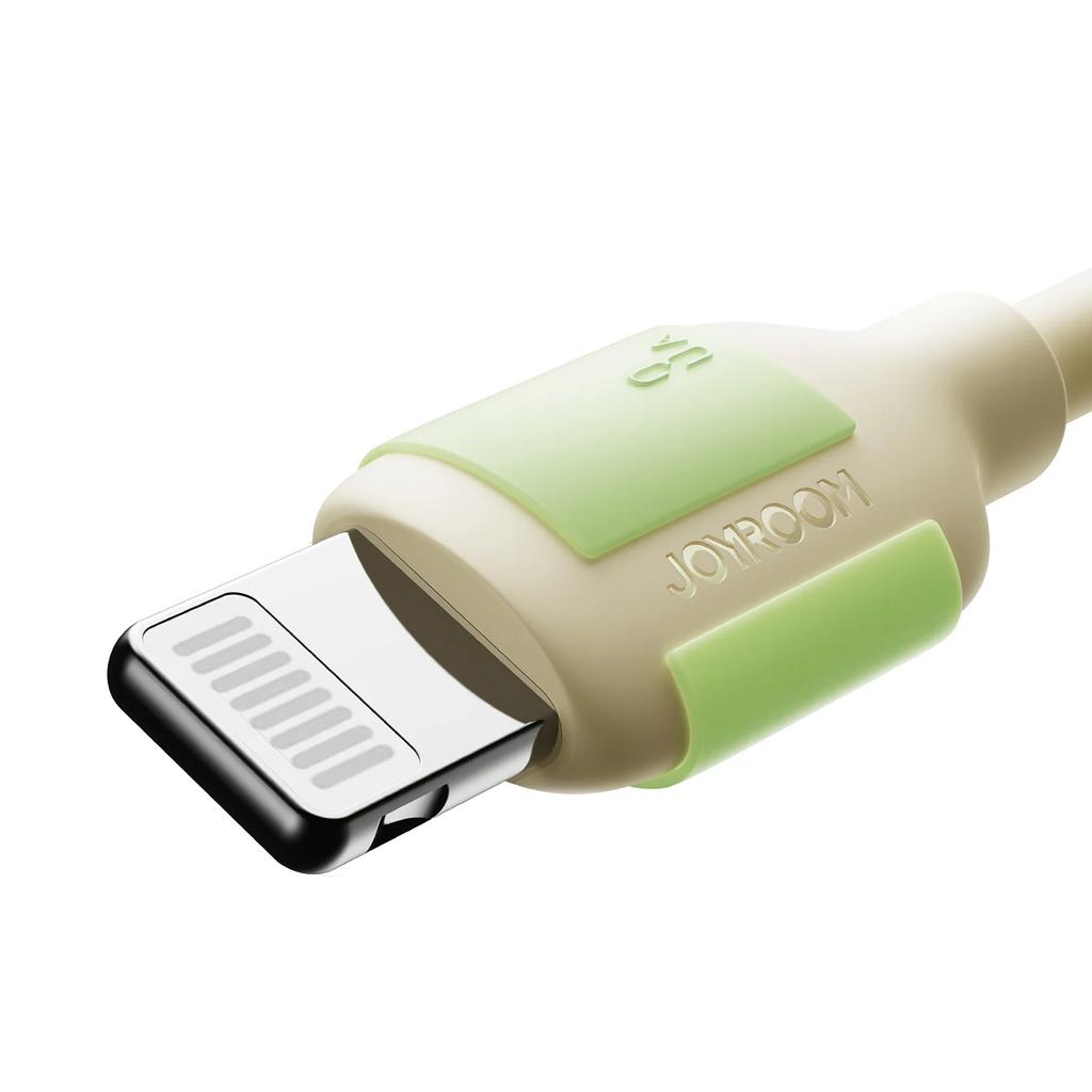 USB-A - iPhone Lightning Cable with Fluorescent Tip 3A 2m - Beige
