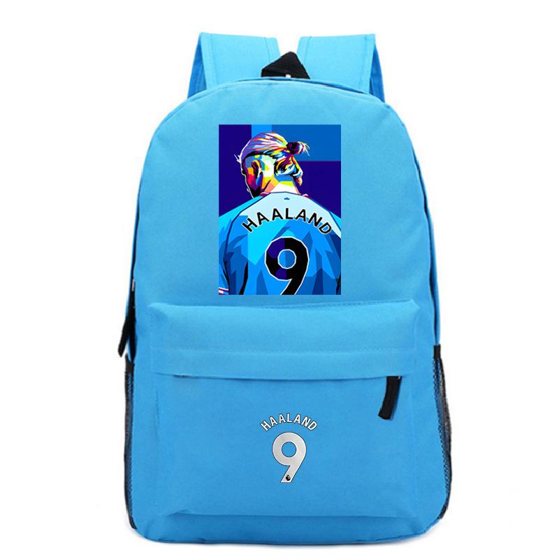 Haaland Inspired Lightweight Kids Backpack School Trendy Boys Girls Bookbag Football Fan Gear