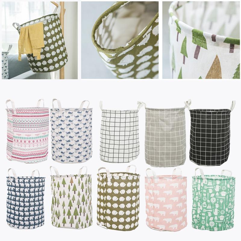 Laundry Basket Washing Dirty Clothes Folding Hamper Bag Storage Bin Handle Large