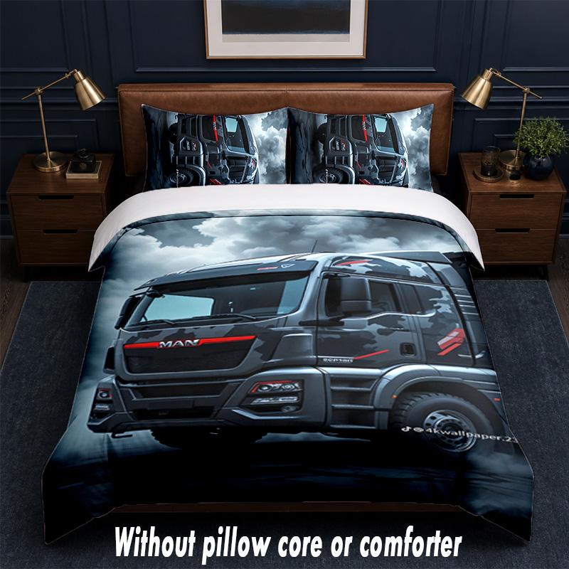 MAN Design Bed Bedding Set 1 Duvet Cover + 2 Pillowcases Soft Breathable Household Bed Linens