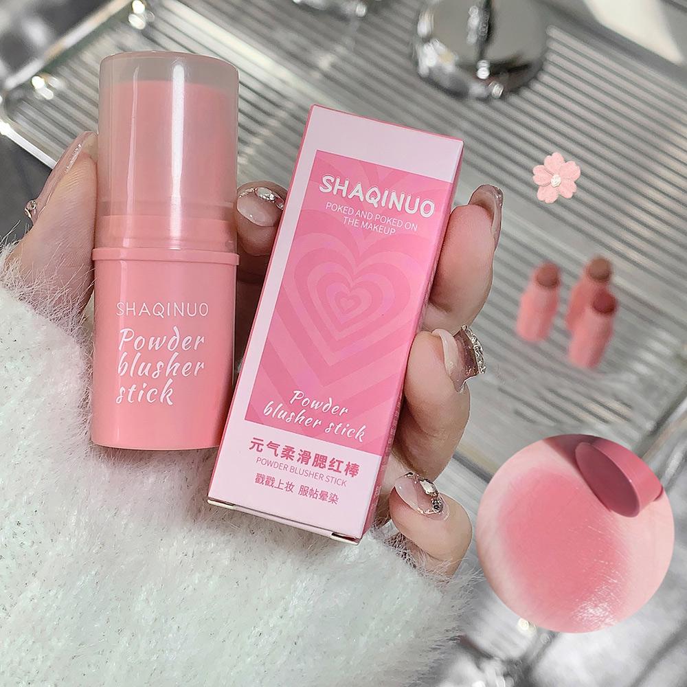 SHAQINUO Velvet Matte Smooth Blush Stick, стойкие и с низкой насыщенностью, естественный эффект макияжа и простота нанесения