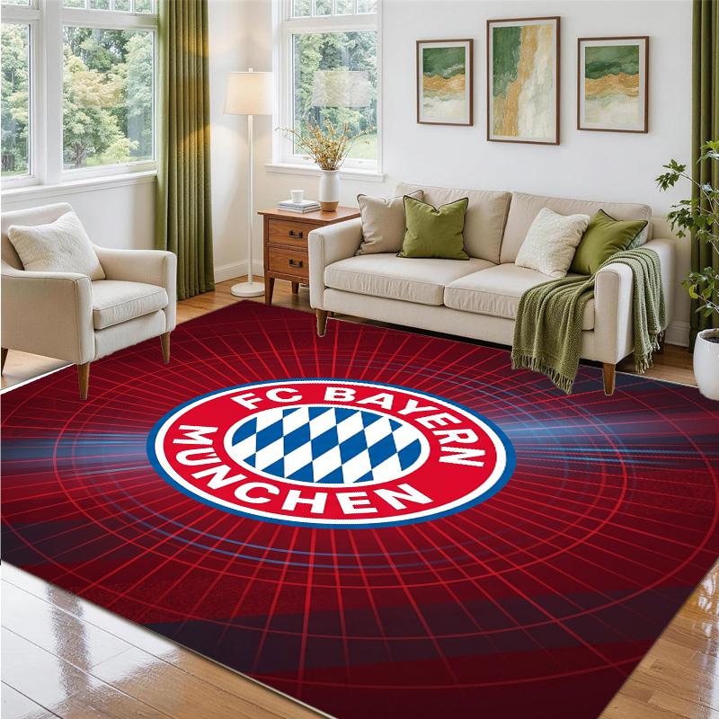 Bayern Munich Design Crystal Velvet Rug Soft Decorative Mat for Bedroom Entrance