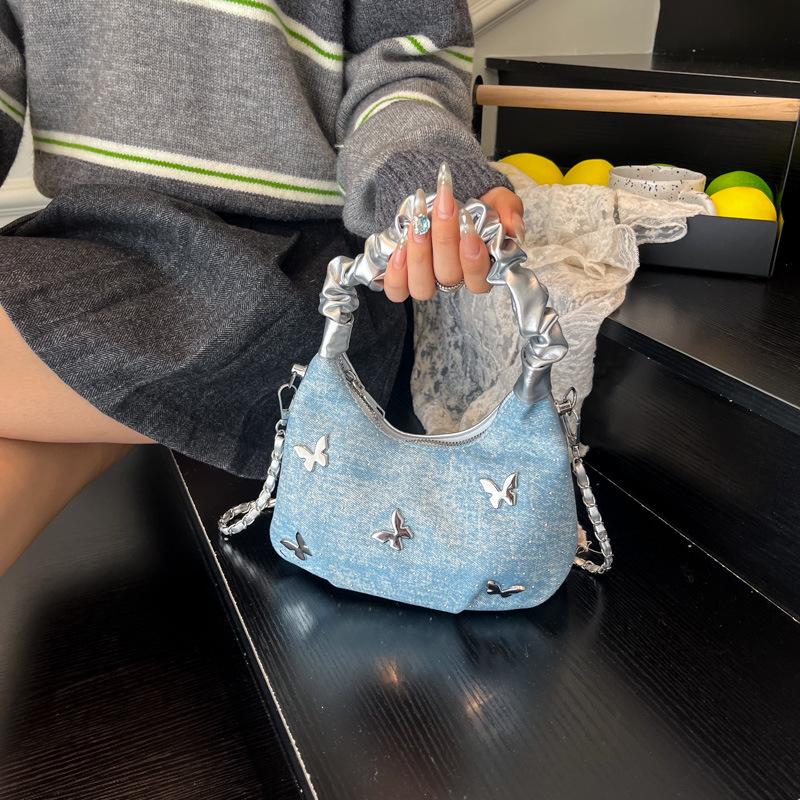 Летняя джинсовая сумка-бант 2025 - Стильная сумка кроссбоди и на плечо