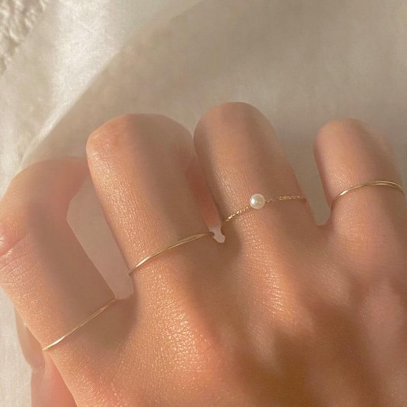 Taupe 14k gold pearl cutting ring