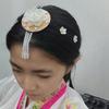 Pearl Hanbok Wig Headdress Flower Stage Dance Hair Hoop Gift Korea Ethnic Style Hairband  Girls
