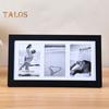 Wooden Photo Frame with 3 Openings Mat Home Office Wall Mount Horizontal Vertical Standing Desktop Decorative Collage Picture Display Frame