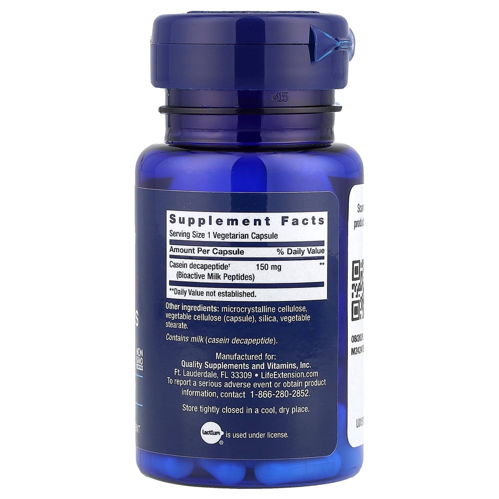 Life Extension Bioactive Milk Peptide Veggie Capsules, 30 Count