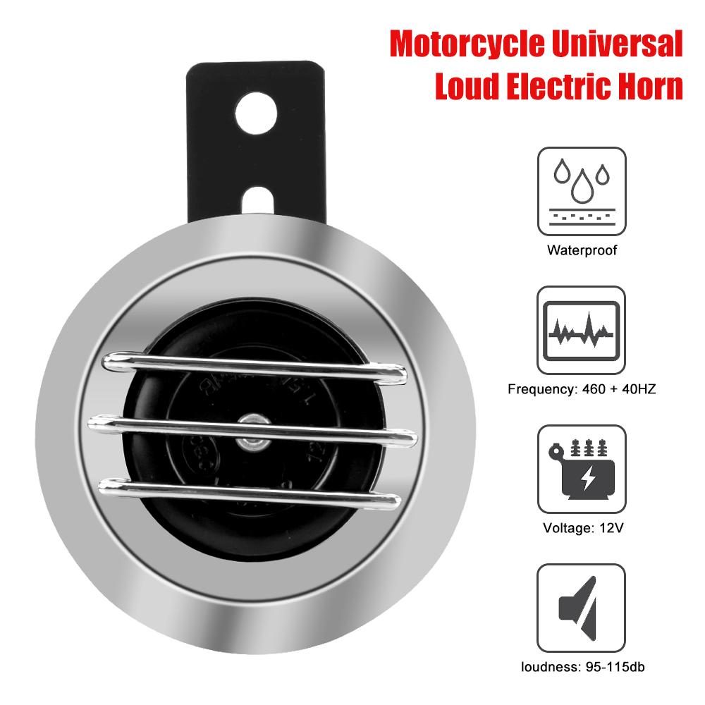 Комплект электрического звукового сигнала для мотоцикла, универсальный звуковой сигнал 12 В, 1,5 А, 105 дБ, аксессуары для мотоциклов, звуковой сигнал для автомобиля, водостойкий круглый громкий звуковой сигнал, динамики