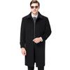 Зимнее толстое шерстяное пальто мужское длинное выше колена ветровка с отворотом повседневное шерстяное пальто мужское пальто