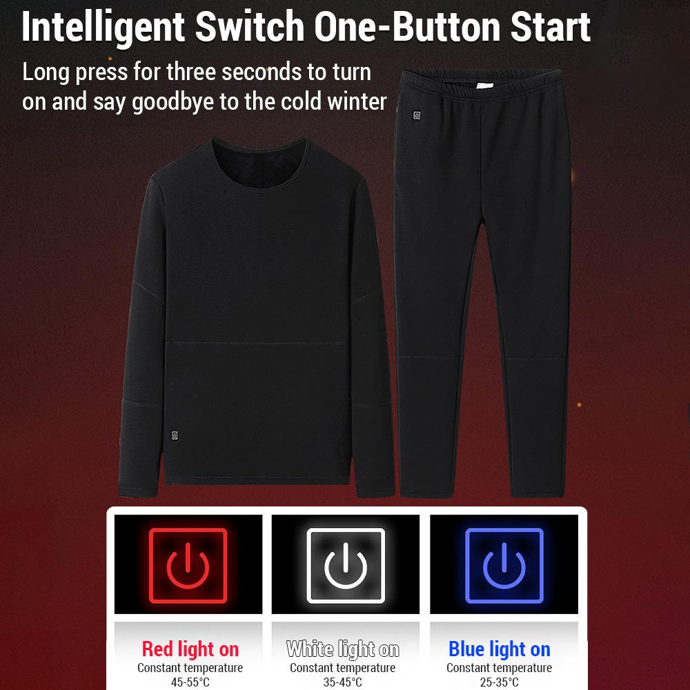 Комплект нижнего белья с электрическим подогревом для женщин, 22 зоны, костюм для тела с подогревом лыж