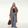 2026 Winter Faux Fur Lined Wool Blend Coat Women Loose Long Single Breasted Overcoat