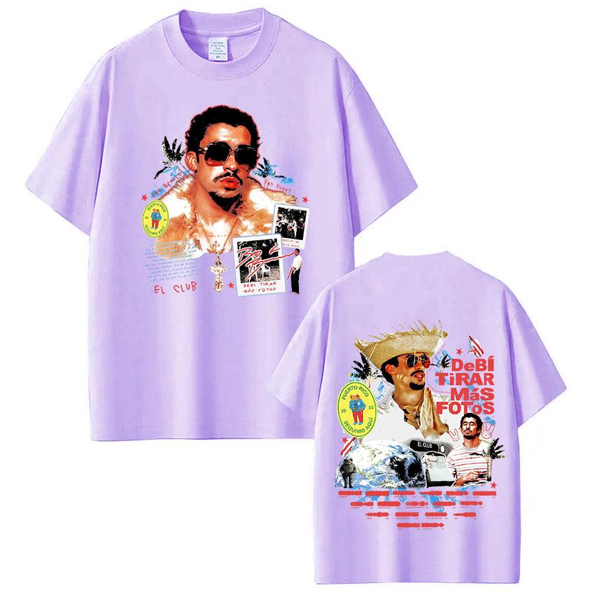 ZX Rapper Bad Bunny Debi Tirar Mas Fotos DTMF Принт Футболки Мужская Одежда Мода Харадзюку Футболка Хлопковые Футболки с Коротким Рукавом