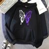 Men's And Women's Long Sleeves White And Purple Butterflies Personality Funny Womens Clothing Loose Sweatshirt Casual Soft Female Hoody