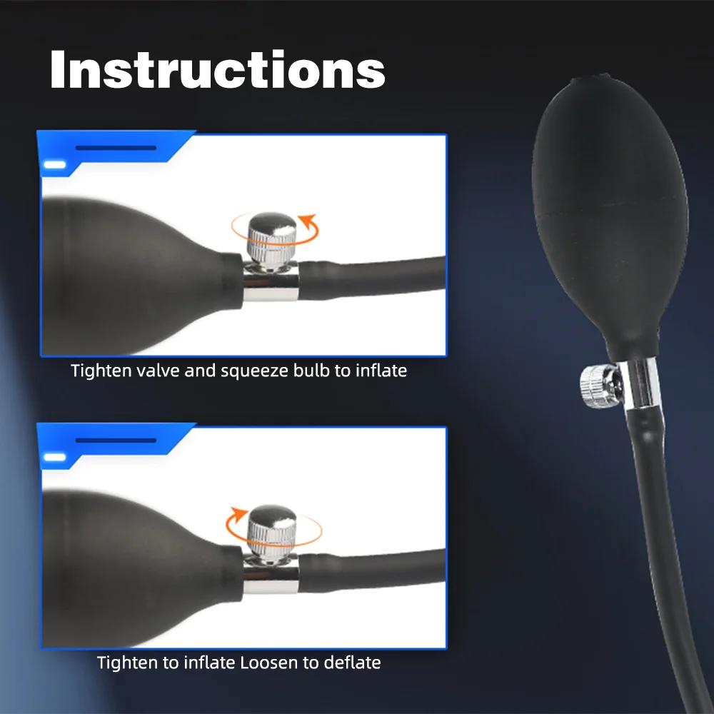 10-frequency Vibration Prostate Bead Inflation Huge Anal Plug Electric Orgasm Masturbation Massager Sex Product Butt Plug SexToy