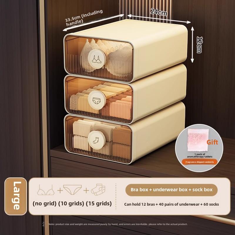 Underwear Organizer, Bra Underwear Socks Closet Compartment Organizer Drawers, Expandable Dustproof Storage Box with Dividers