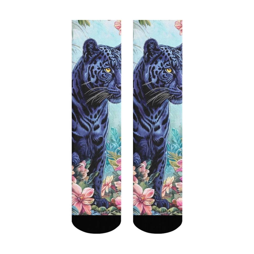 Men's Casual Socks Creative Black Panther Trend Print Soft and Comfortable Socks Harajuku Retro Crew Socks Holiday Party Gift