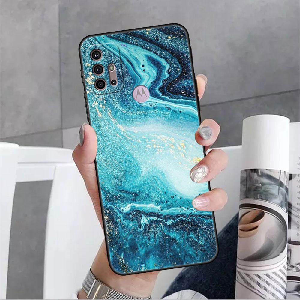 Чехол для Motorola G30 G60 Edge 20 G9 G22 G8 Power G31 G500 G50 30 Pro Черный Мягкий Чехол Гранит Мрамор