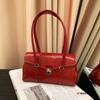 Bag Women's New Commuter Shoulder Large Capacity Medieval French Armpit Bag Retro Red Wedding Bag Tote Bag