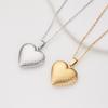 Heart Pendants for Women Men Openable Photo Frame Glossy Stainless Steel Necklac Family Love Collar