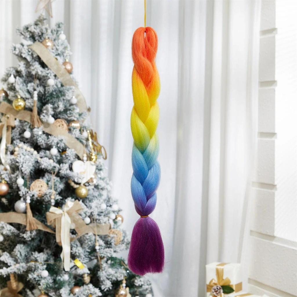 ALAN EATON Синтетические наращивания волос радужного цвета Jumbo Braid 24 дюйма, высокотемпературные волокна для наращивания волос, вязаные крючком своими руками