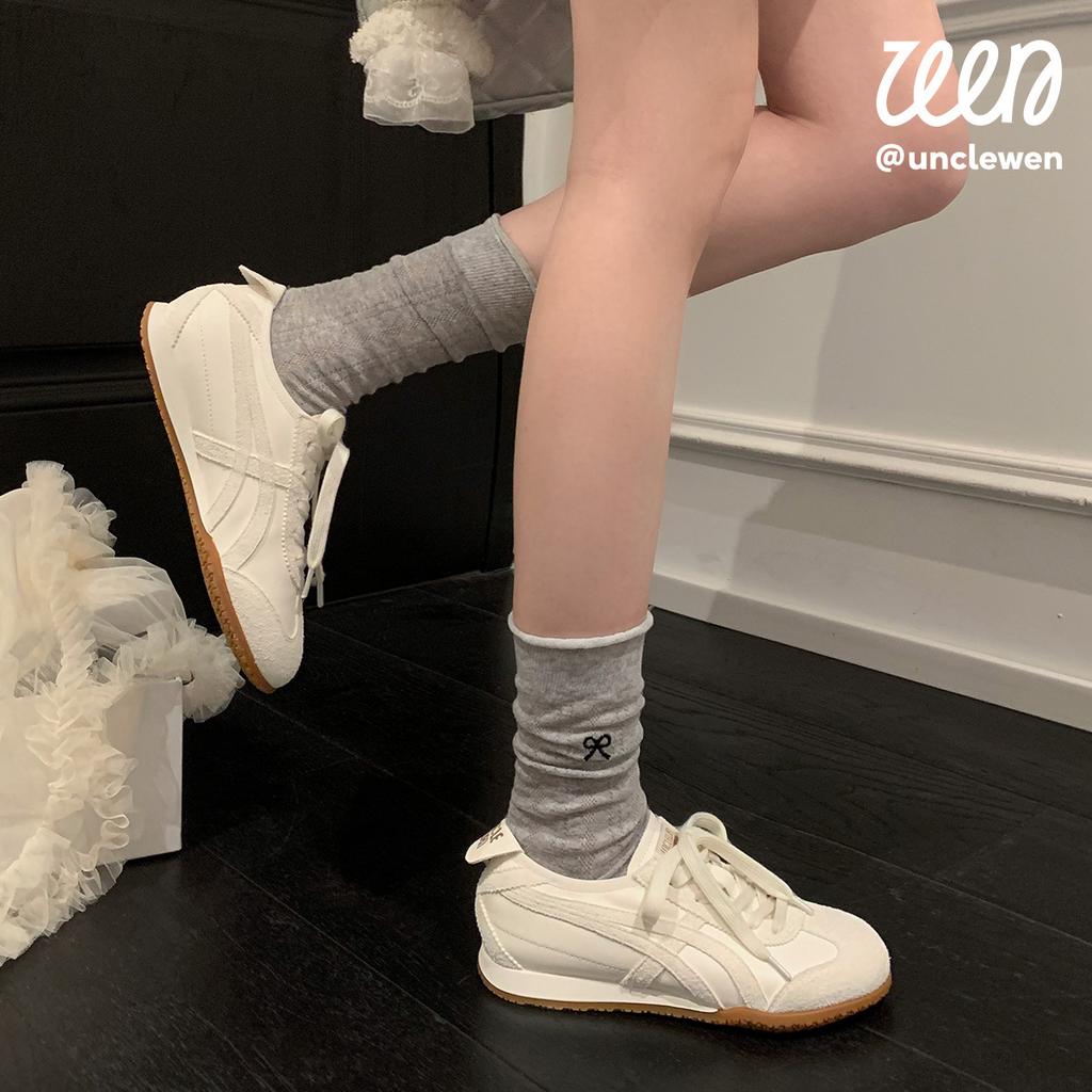 "Luo Fansen" Is Heartbroken Sister~ Leather Forrest Gump Training Shoes for Women's Leisure Summer New Breathable Little White Shoes for Women