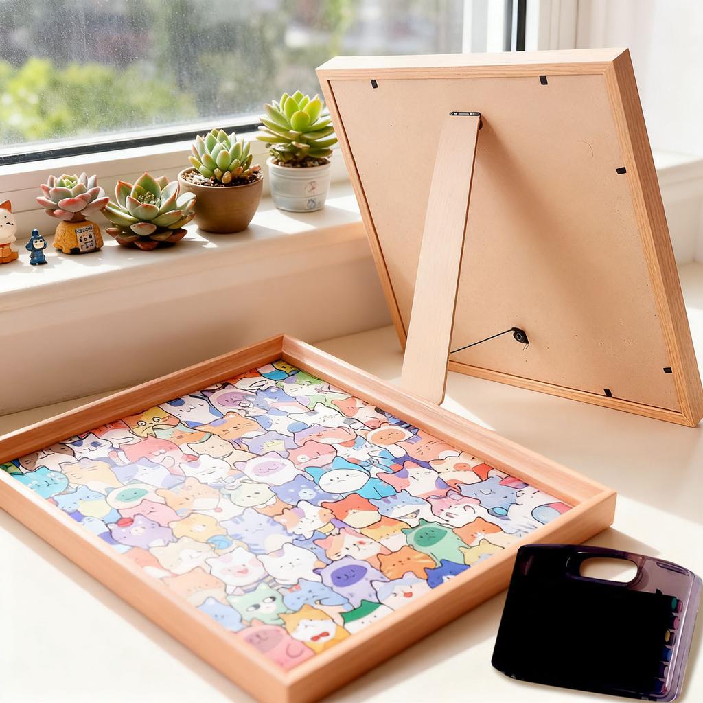 Colored Shaped Puzzle, DIY Painted Puzzle With Frame, Unique Animal Shape Jigsaws Puzzles Decorative Cats Puzzles 15ml