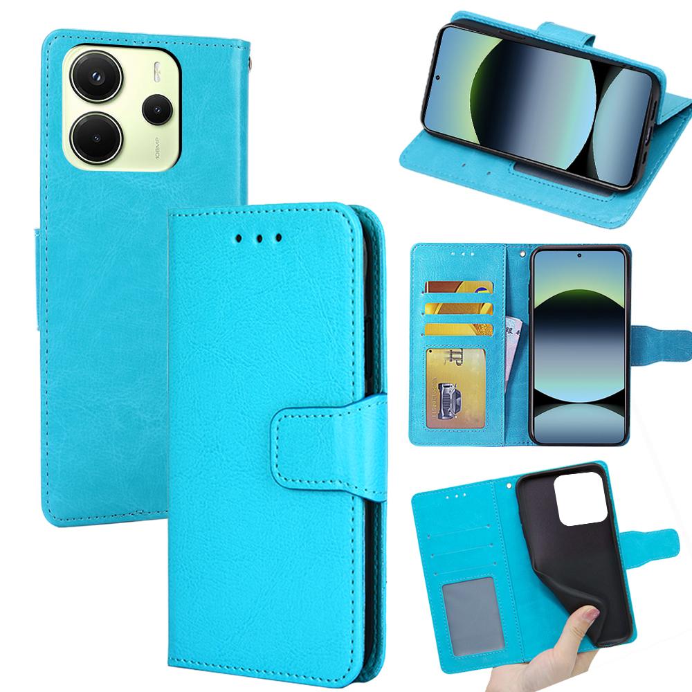 Для Xiaomi Redmi Note 14 4G (163,25 мм) Чехол-кошелек из ПУ кожи+ТПУ, складная подставка, чехол для телефона