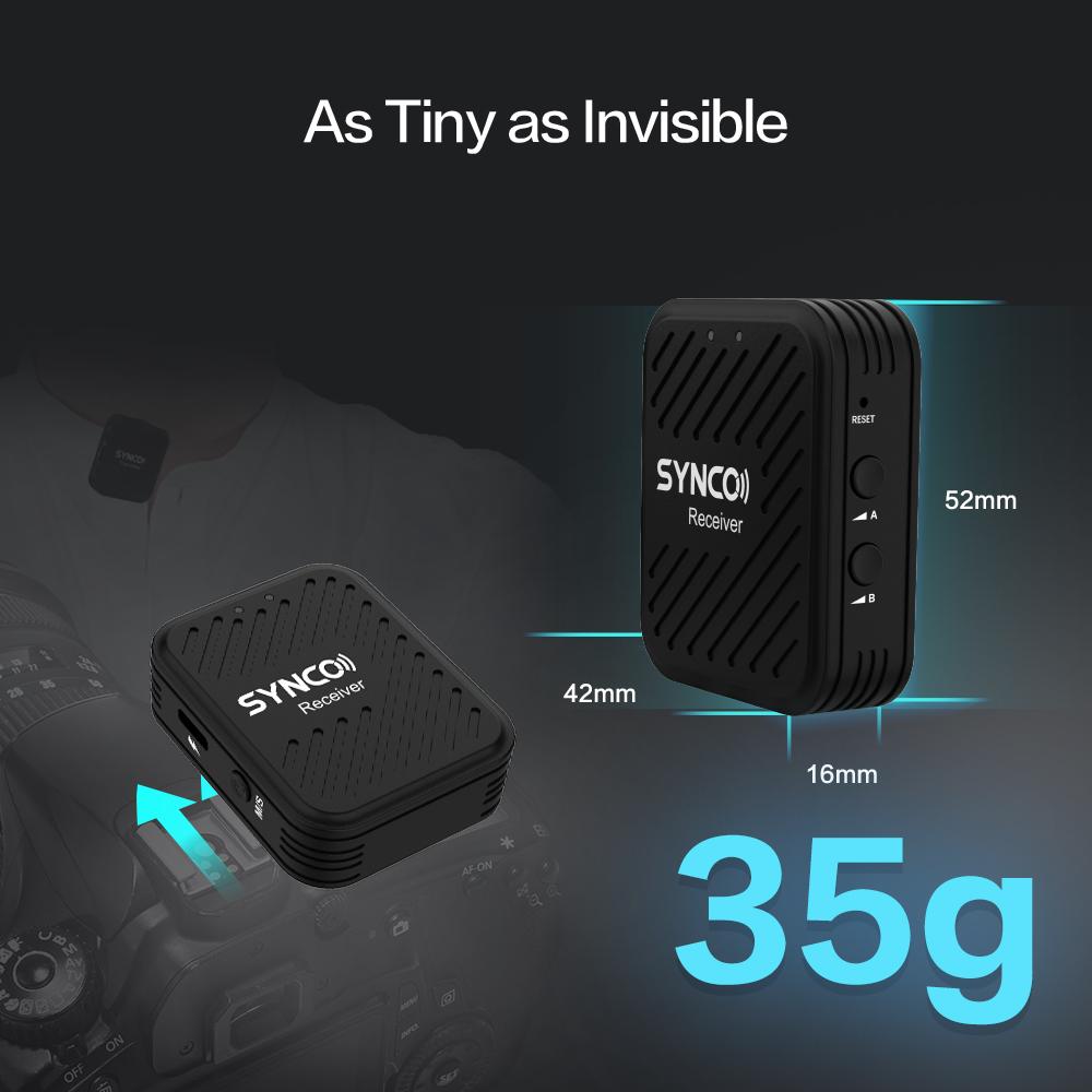 СИНКО G1 (A2 ) Беспроводная микрофонная система 2.4G с 1 приемником, 2 передатчиками и 2 петличными микрофонами