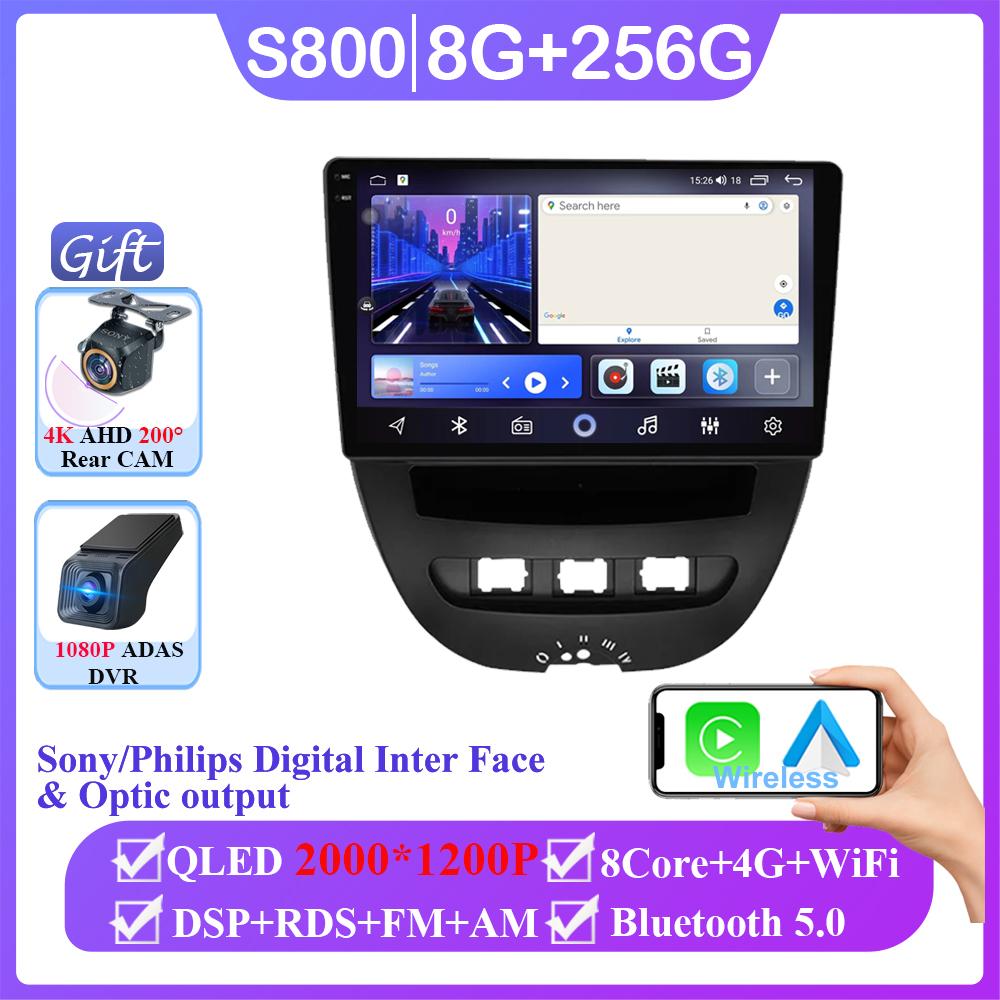 Android 14 автомобильное радио для Peugeot 107 Toyota Aygo Citroen C1 2005-2014 2Din мультимедийный видеоплеер Carplay авто стерео головное устройство