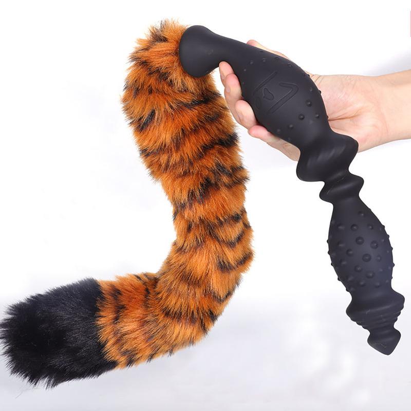 18+ Анальная пробка с хвостом Длинная анальная пробка Мягкий жидкий силикон Огромная анальная пробка Косплей Секс-игрушки для пары Игры для взрослых Батплаг